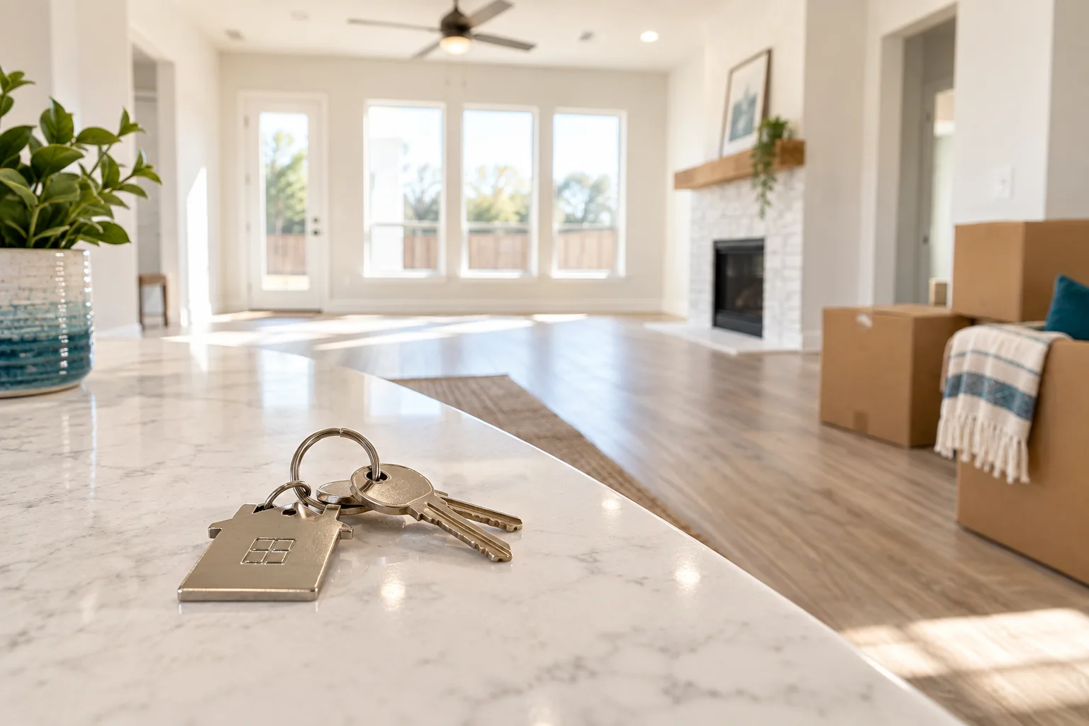 A clean empty home with keys ready for property handover