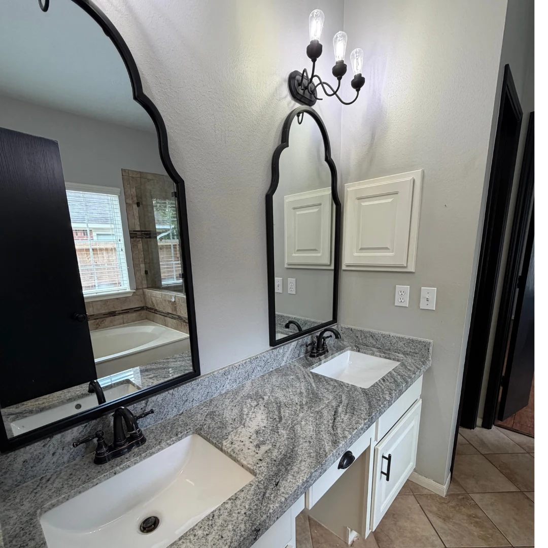 Bathroom vanity after move-out cleaning in The Woodlands